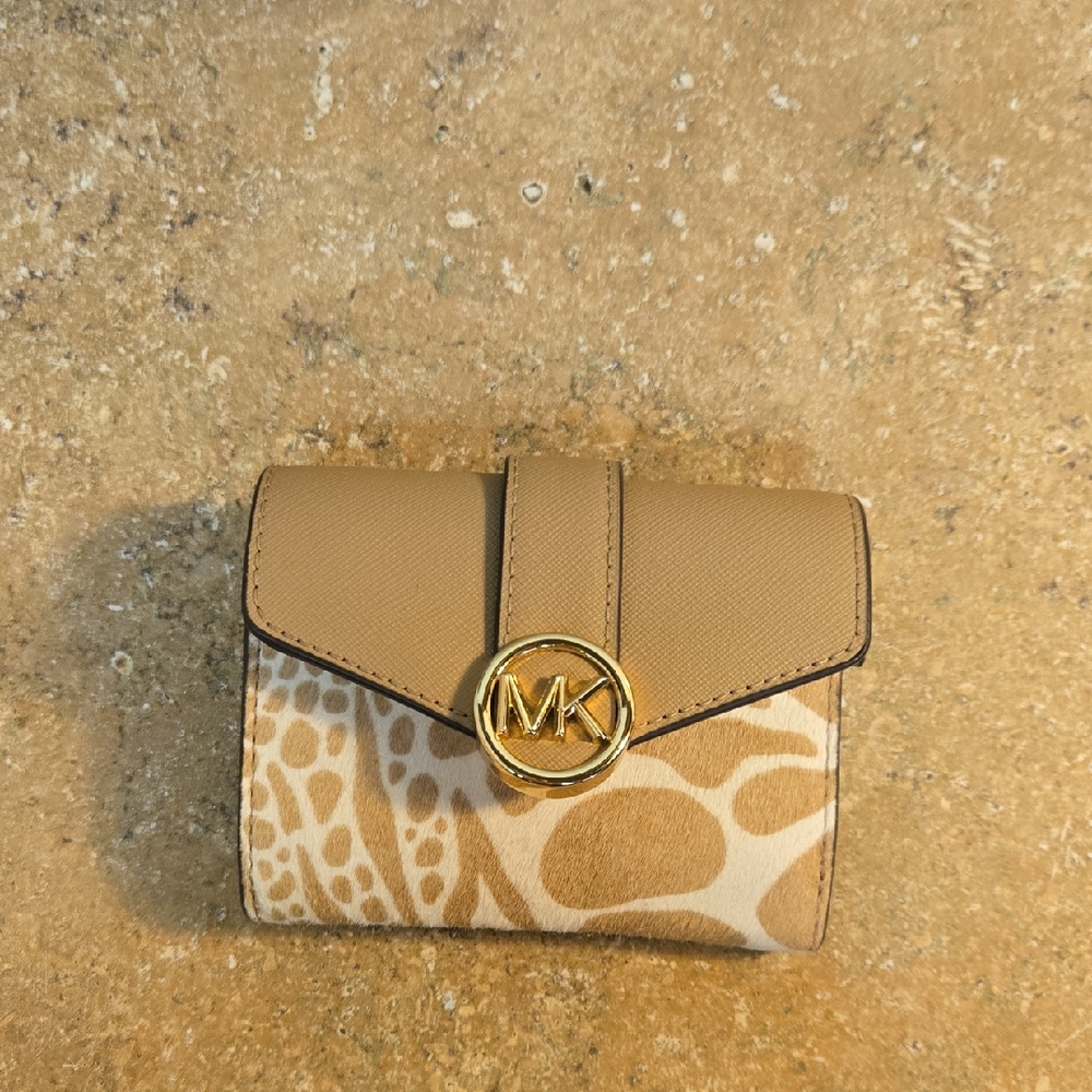 Michael Kors Gold and Tan Women's Wallet